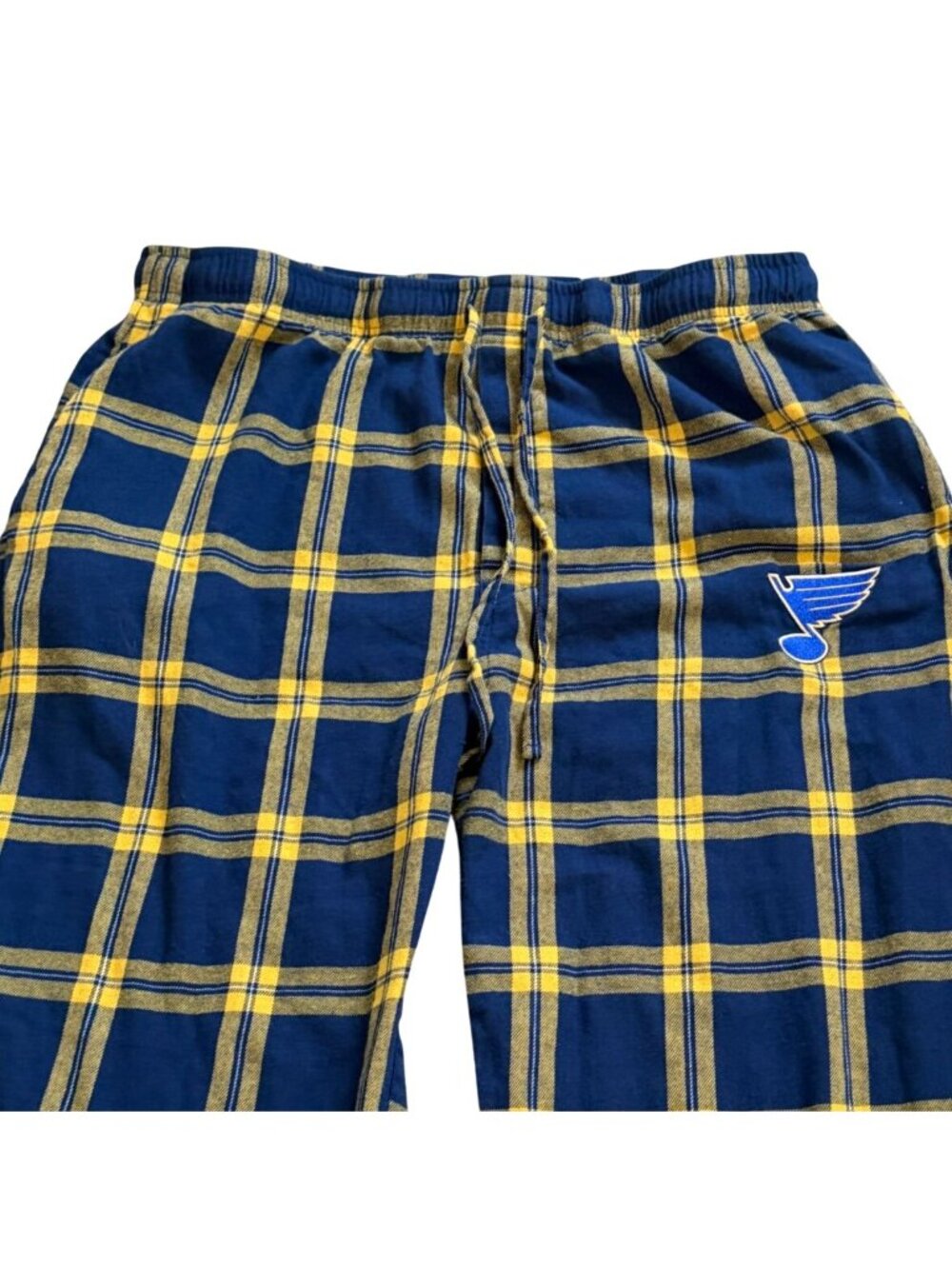Concept Sports Adult Plaid NHL St. Louis Blues Lounge Pants-Yellow/Blue-Size XL - Picture 2 of 5
